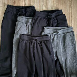 Lot of 5 Cotton Boys Sweatpants Black Grey Joggers from H&M and Cat & Jack - 10